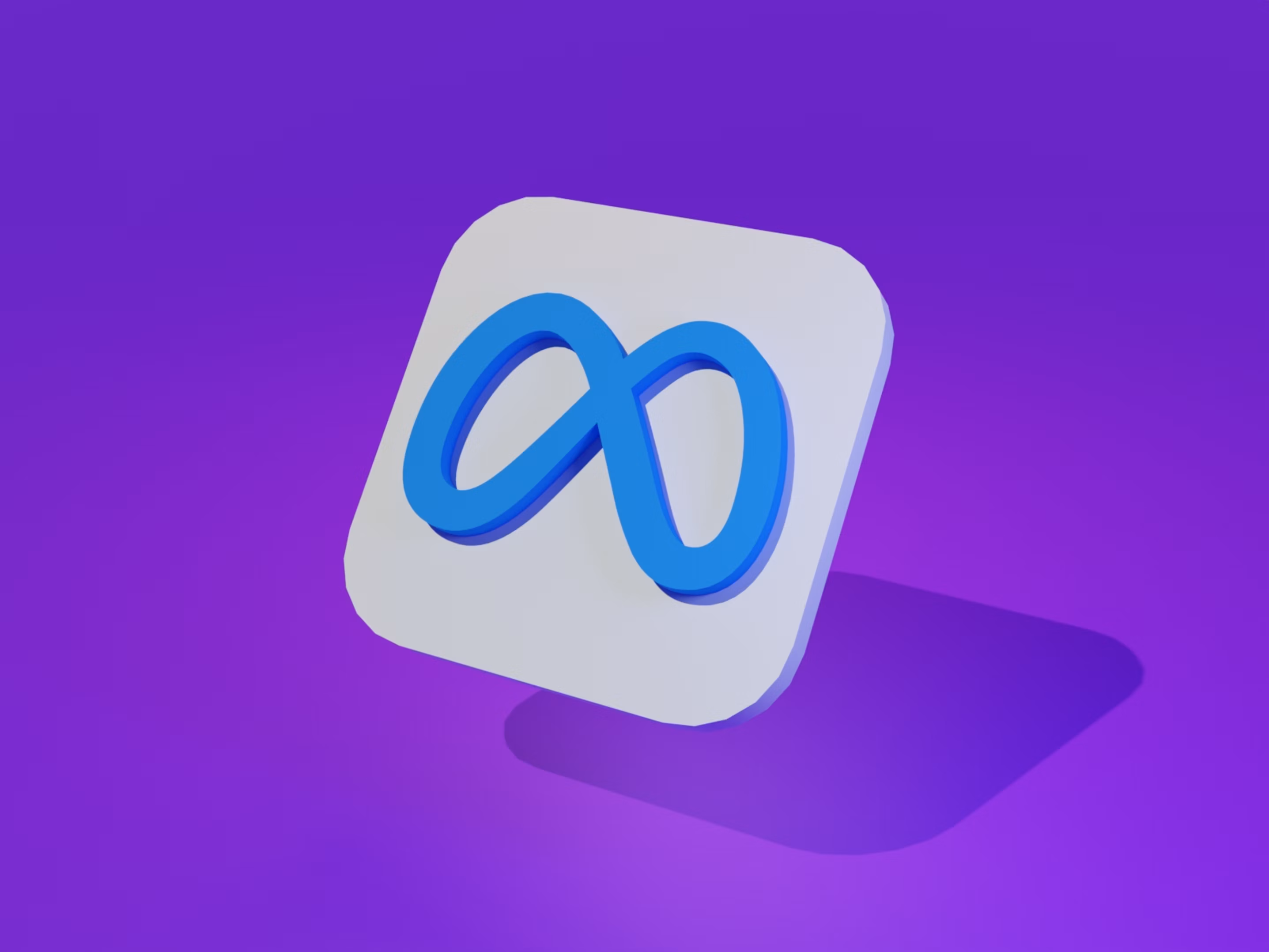 logo della compagnia meta su sfondo viola