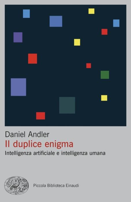 La copertina del libro. Una impaginazione molto semplice, in alto un disegno astratto su sfondo blu con quadrati di varie dimensioni e colore. Sotto su sfondo grigio il titolo del libro e l'autore.