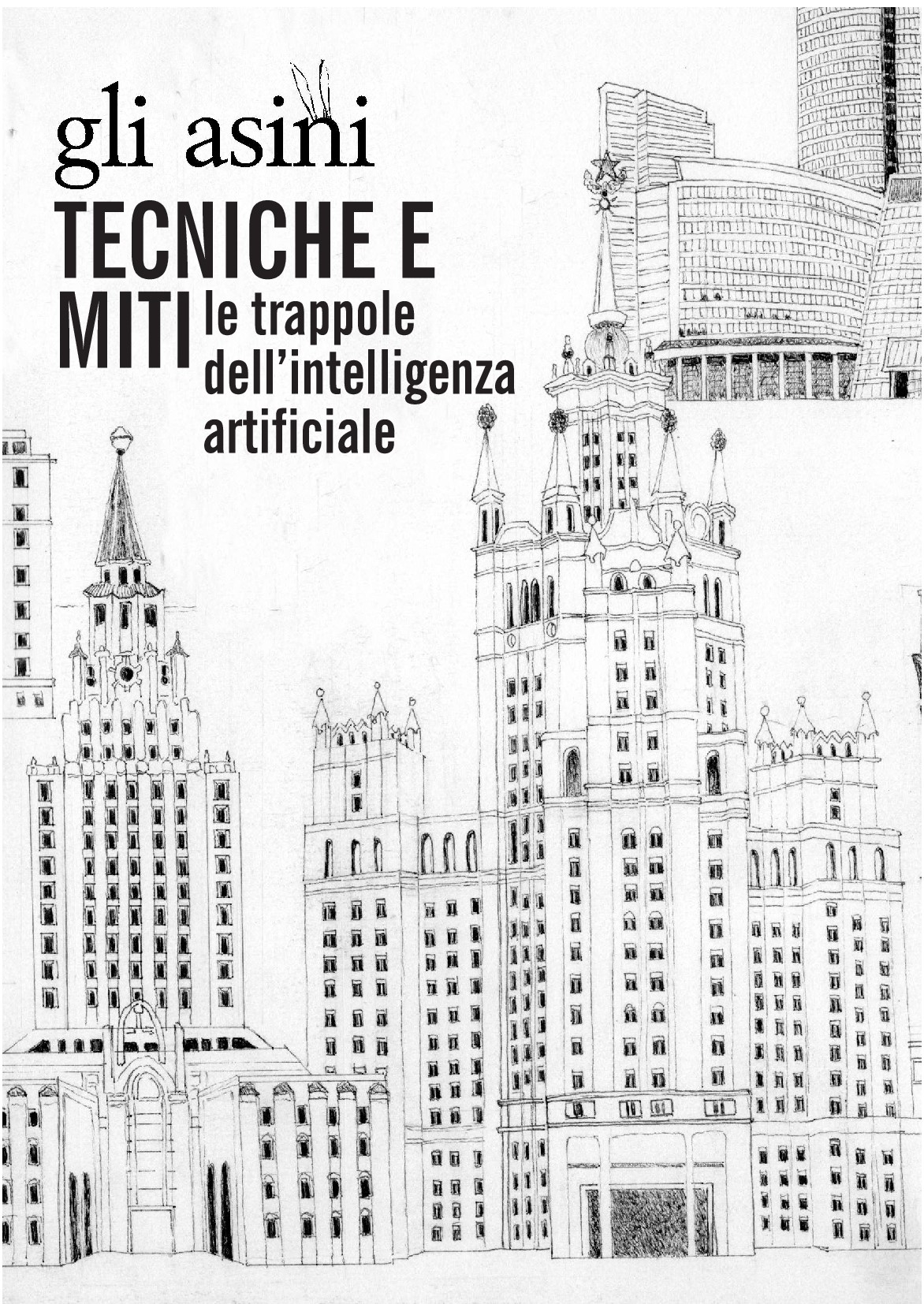 La copertina del libro. su uno sfondo bianco, cè un disegno in nero dello skyline di una città con molti grattacieli.