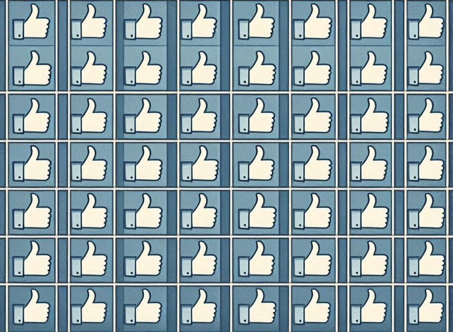 Pattern ripetitivo con il simbolo di facebook del mi piace.