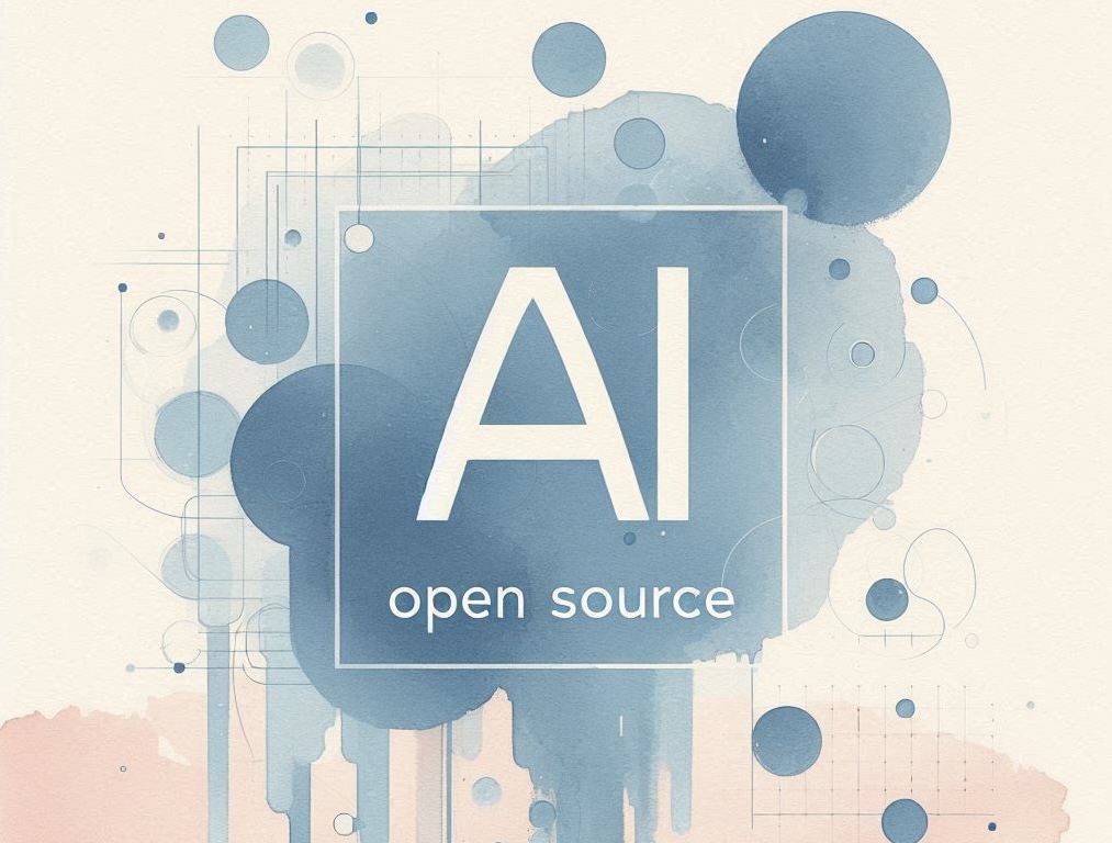Scritta centrale "AI open source".
