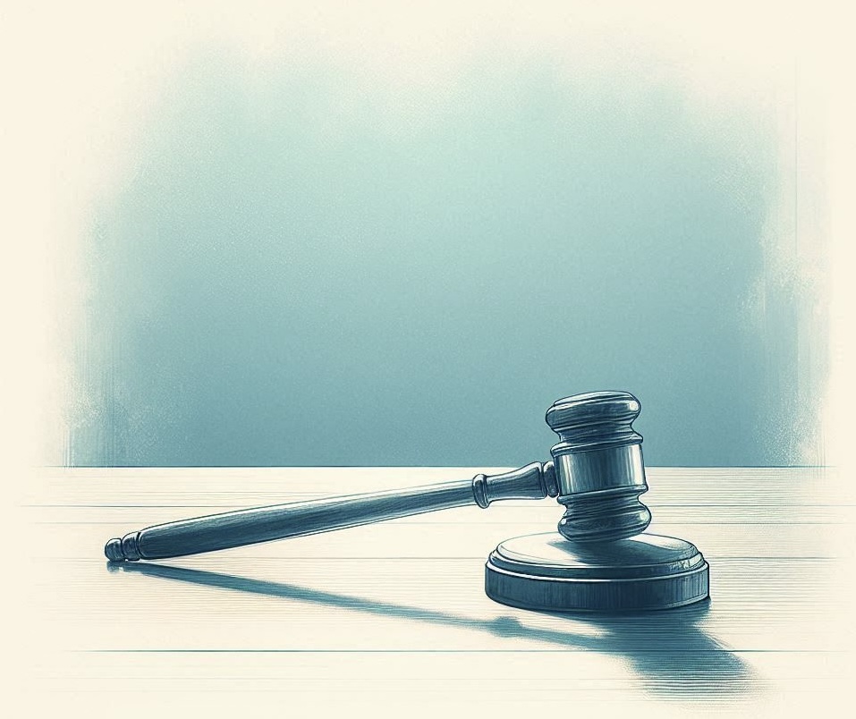 Martello da aula di tribunale.