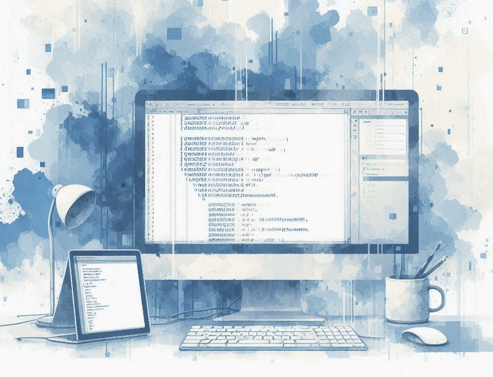 PC con codice di programmazione.