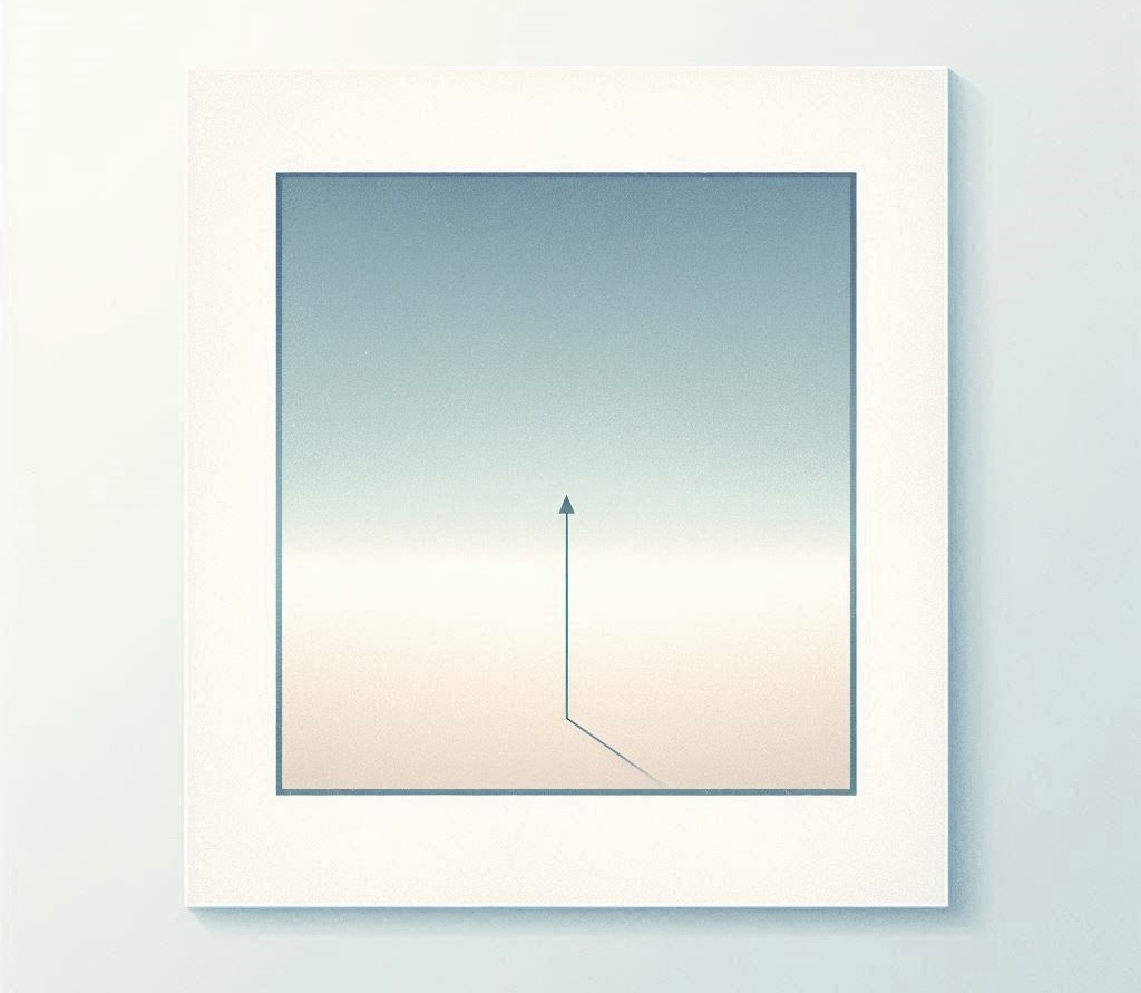 Ago/lancetta diretta verso l'insù che ancora deve pendere da un lato o dall'altro.