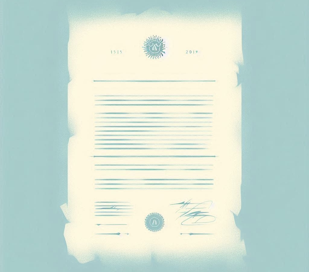 §Immagine astratta di una dichiarazione cartacea.