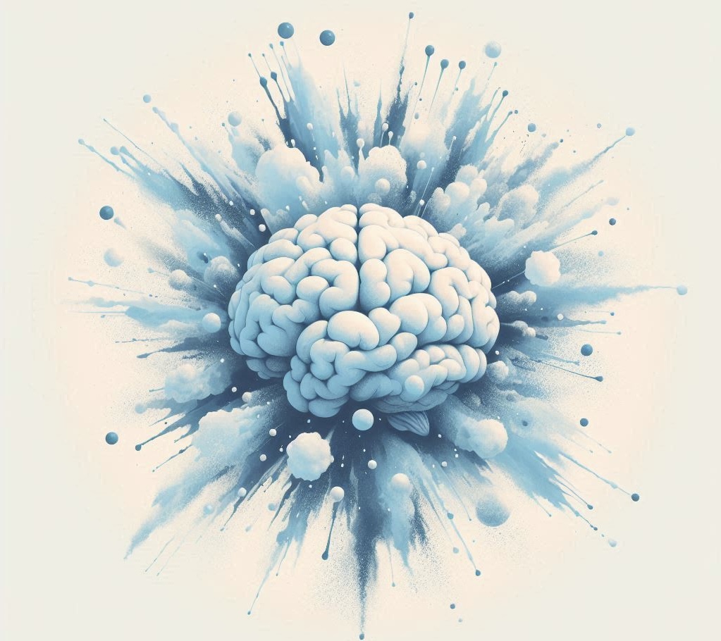 Immagine stilizzata di un cervello in esplosione.