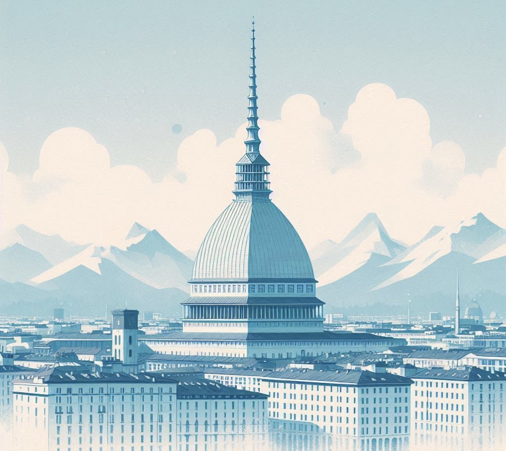Skyline di Torino con la Mole.