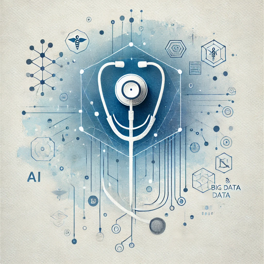 immagine astratta che rappresenta la collaborazione tra medici e intelligenza artificiale