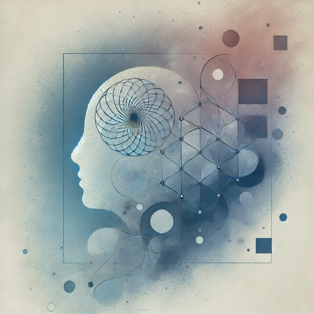 Testa umana con disegno indica la coscienza umana nel cervello