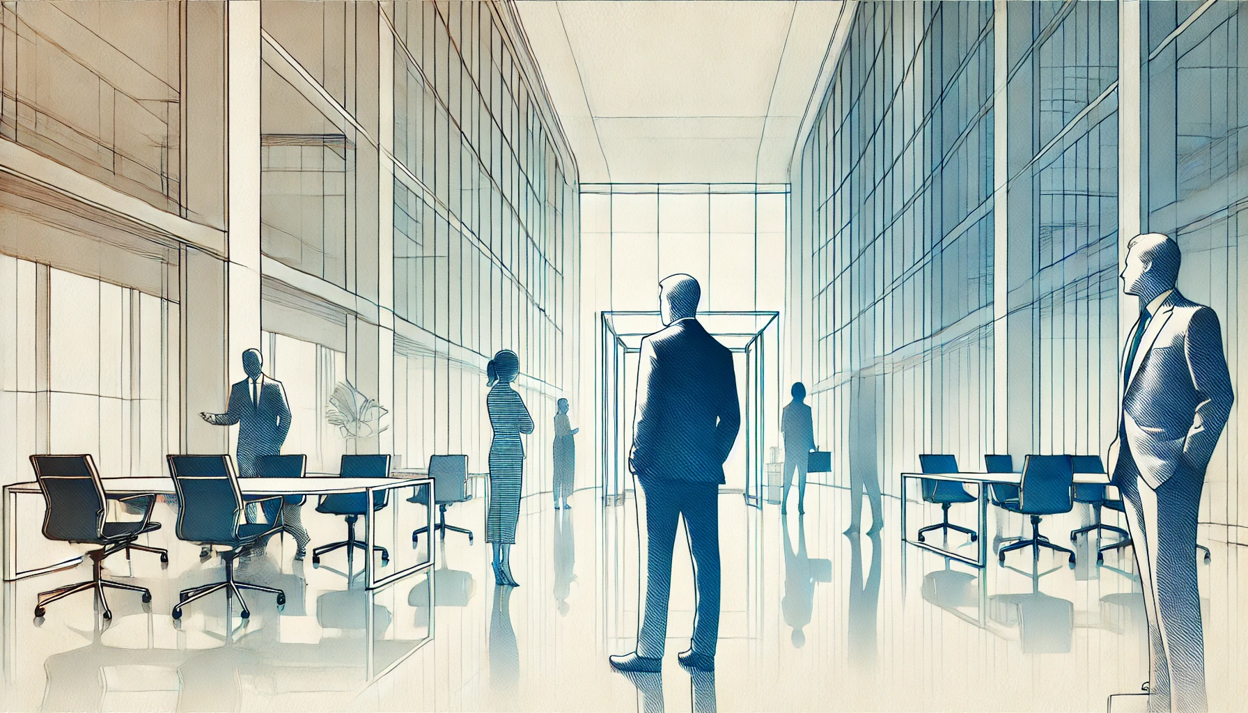 CEO di un'azienda con le persone che fanno parte del sistema aziendale