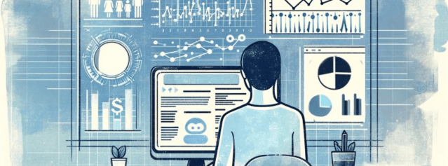 persona alla scrivania di spalle che lavora al computer