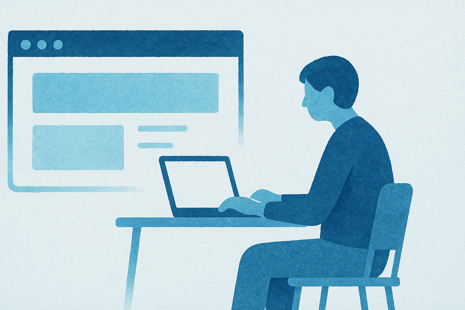 Un programmatore che sta sviluppano una Web App