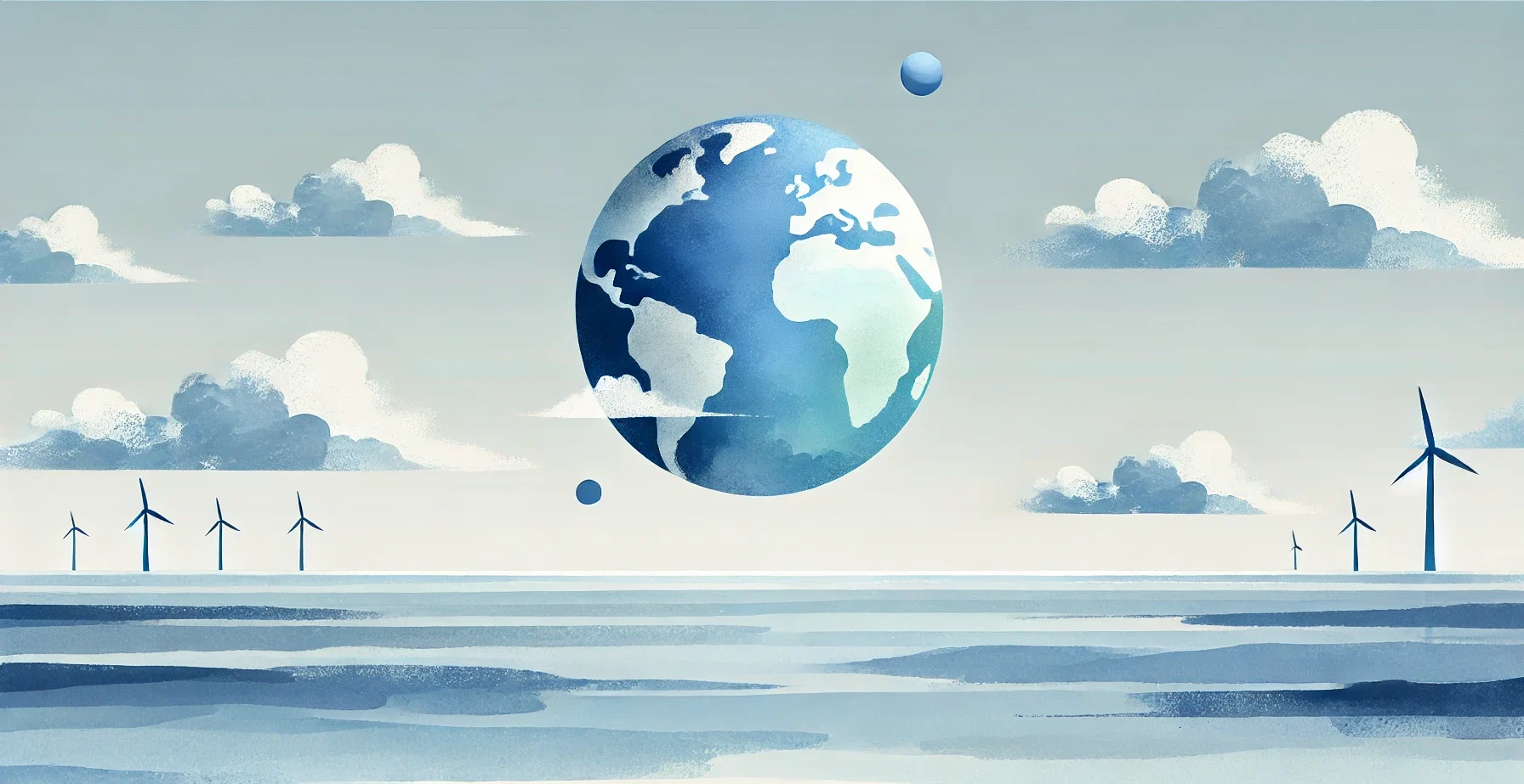 Il Pianeta Terra con delle nuvole intorno