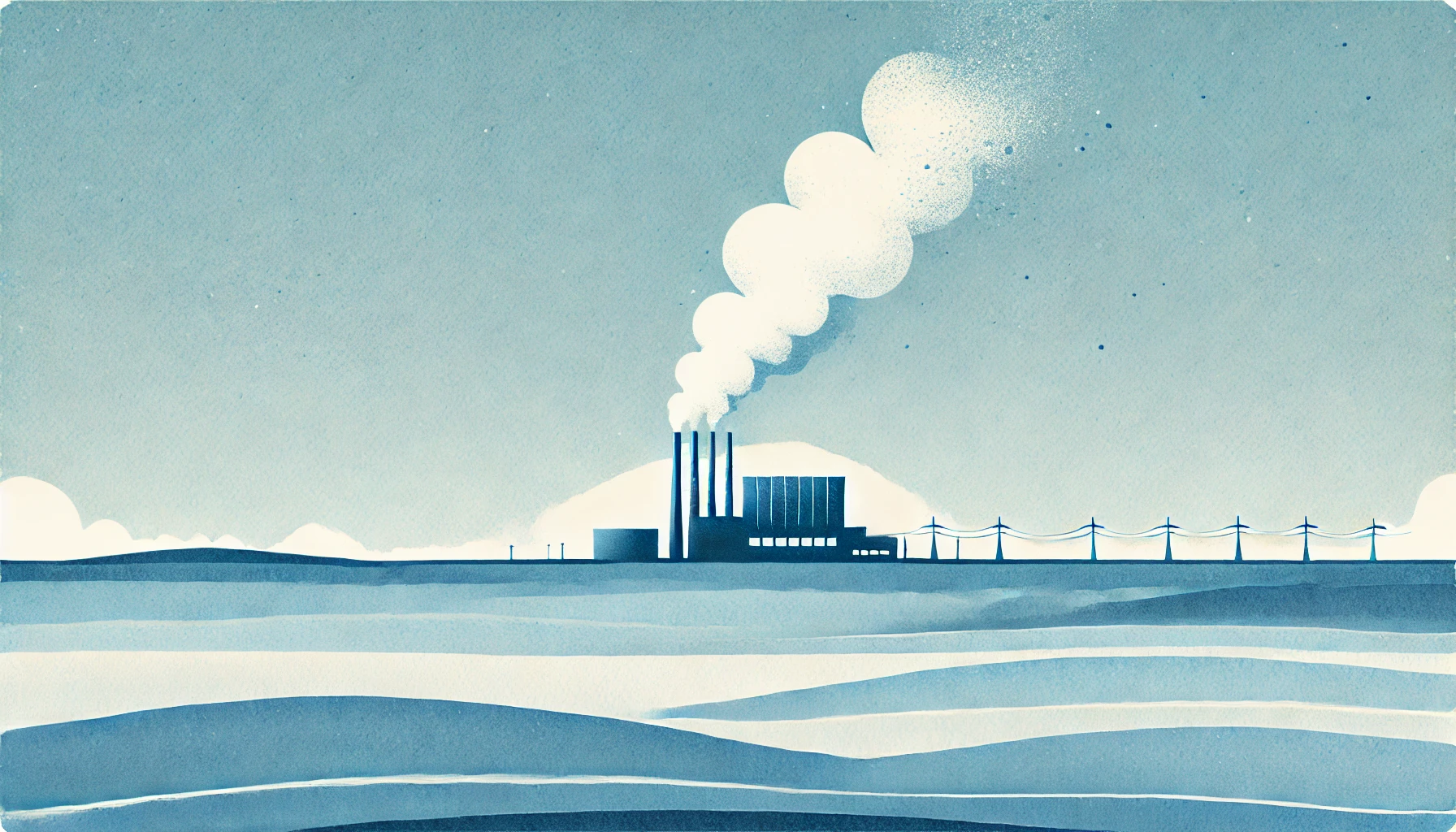 illustrazione minimalista di un impianto di energia geotermica
