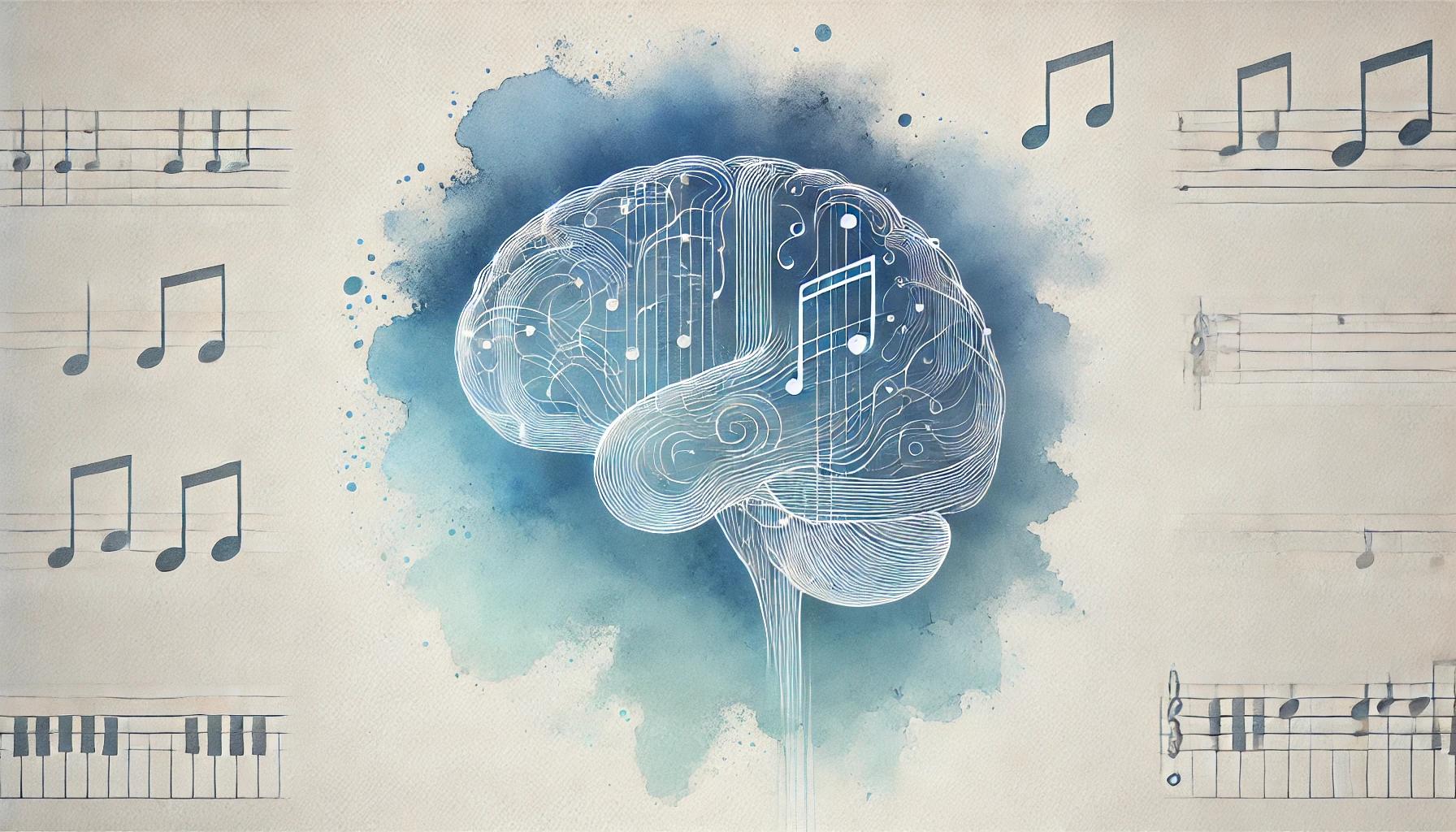 Un cervello artificiale con una tastiera musicale