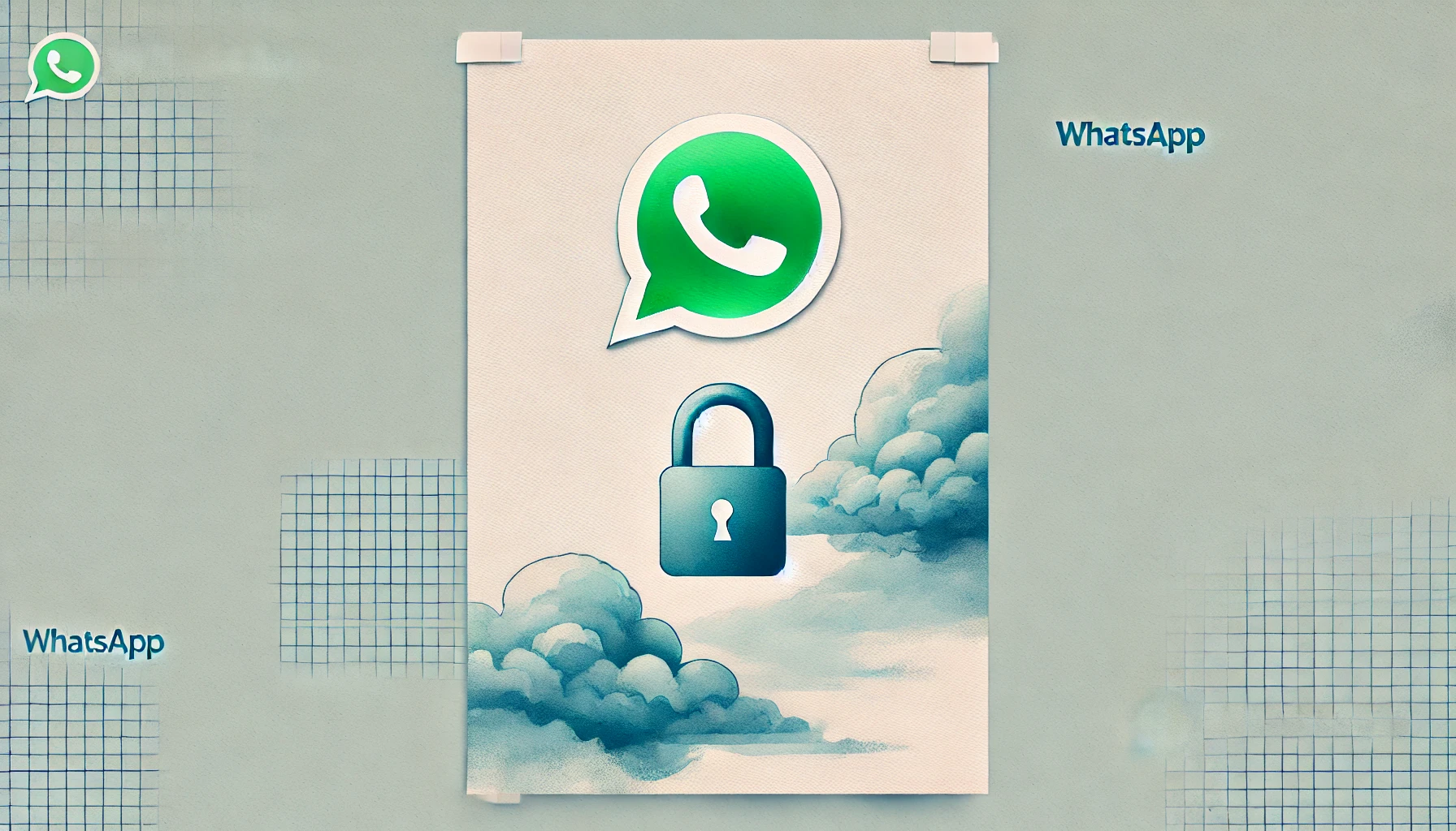 Un lucchetto vicino al logo di Whatsapp