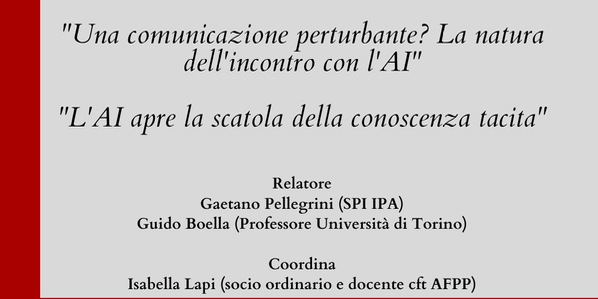 Una comunicazione perturbante? La natura dell’oggetto nell’incontro con l’AI | 10 maggio