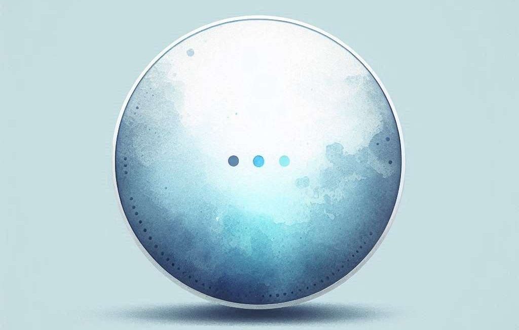 Echo Dot di Amazon astratto, stie acquarello azzurro