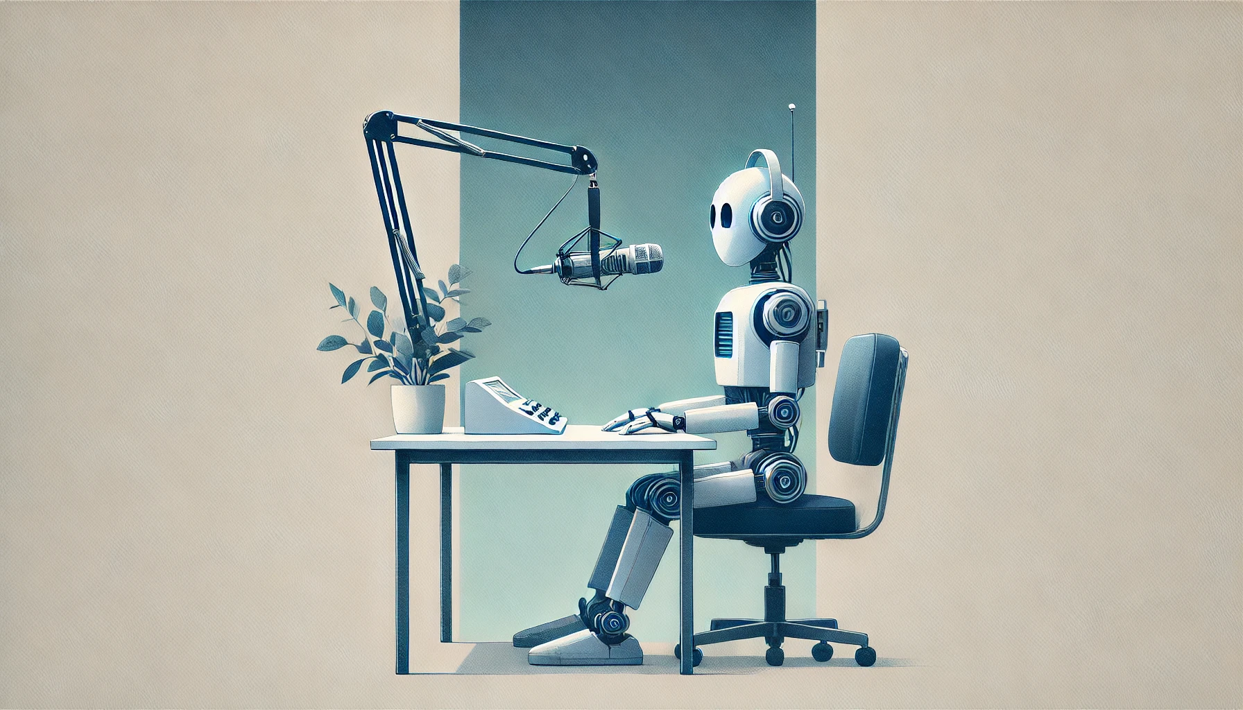 Robot che fa il presentatore radiofonico