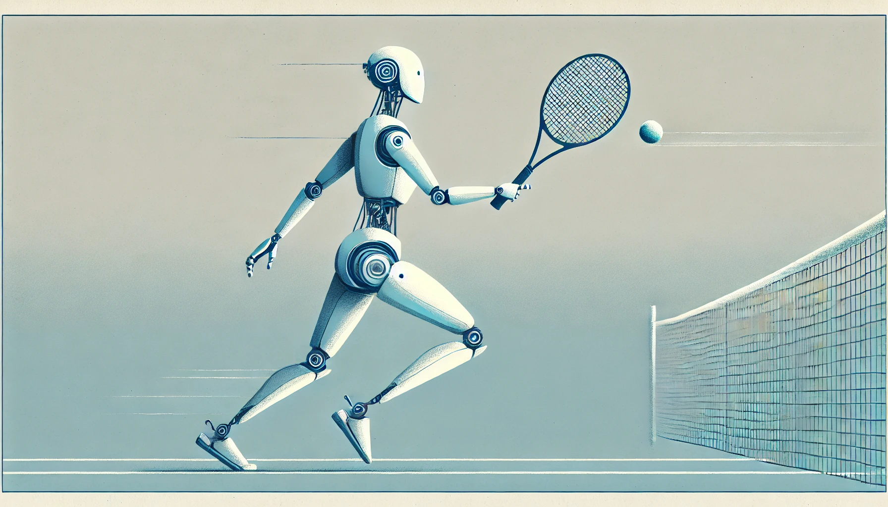 Robot umanoide che gioca a tennis