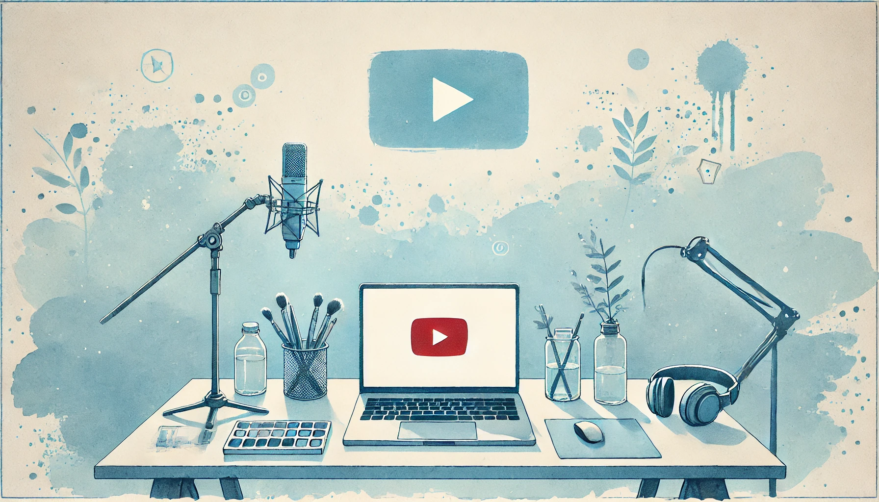 Logo di YouTube su un pc appoggiato sopra ad una scrivania