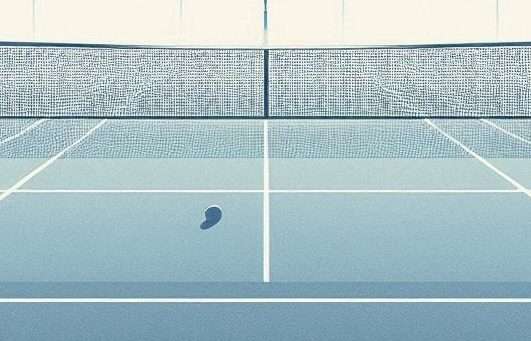 Campo da tennis con pallina da tennis