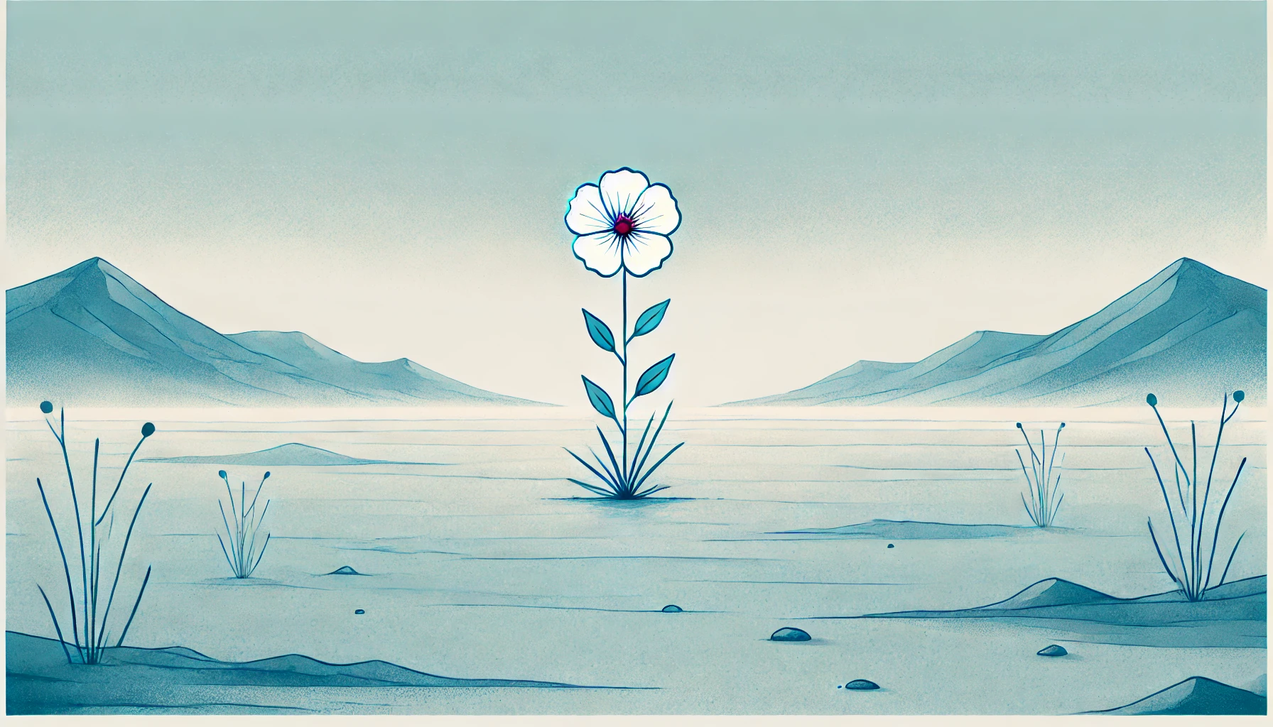 Fiore isolato in mezzo al deserto