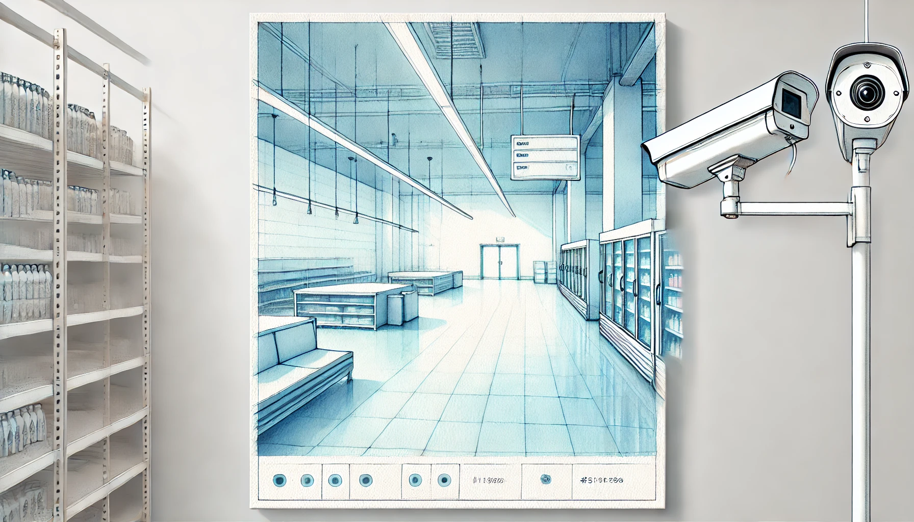 Videocamere all'interno di un supermercato