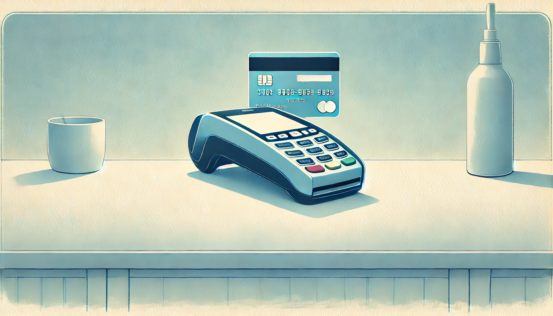 Carta di debito vicino ad un pos