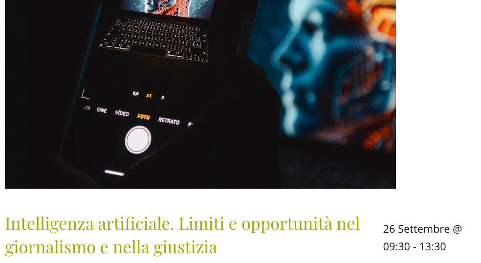 Intelligenza artificiale tra giornalismo e giustizia | 26 settembre