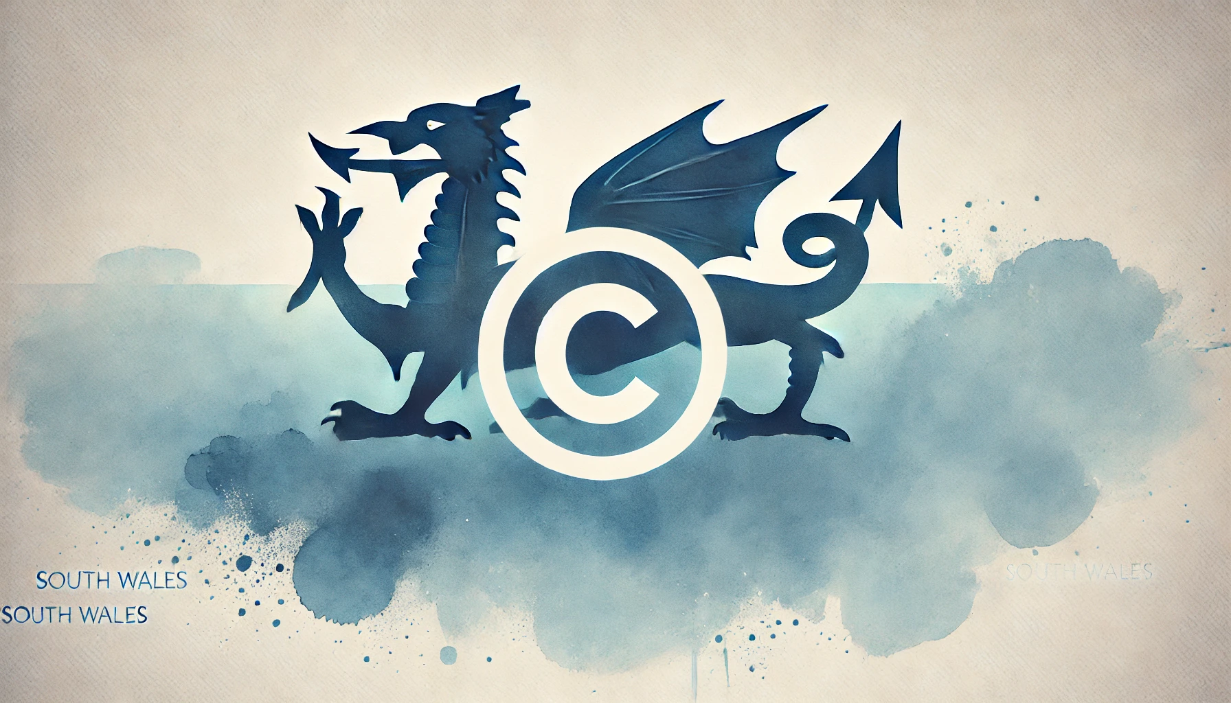 Il simbolo del Galles all'interno della c di copyright