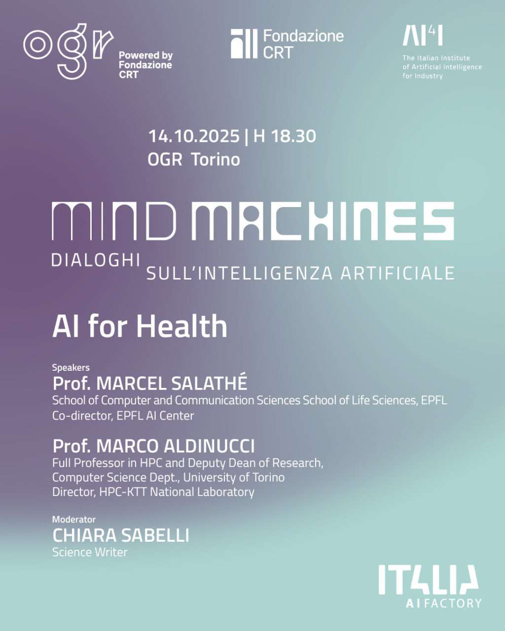 locandina dell'evento AI for Health, OGR Torino