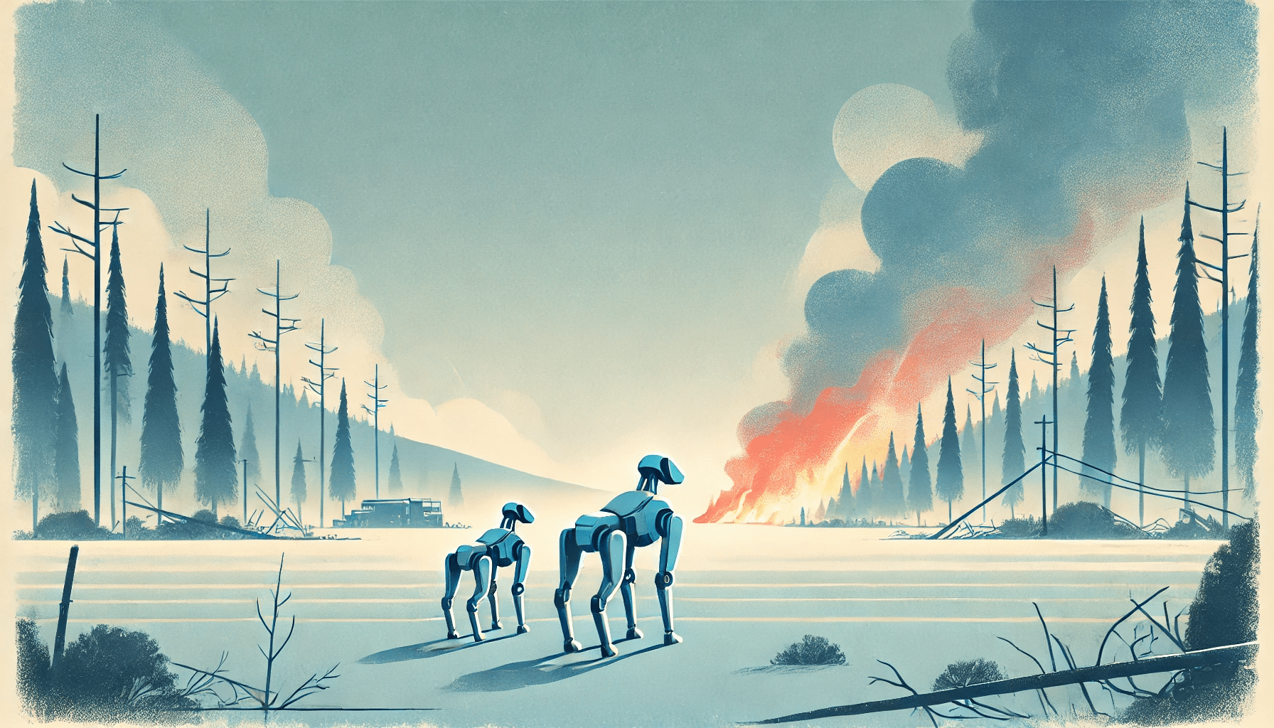 Incendi boschivi, l’IA li prevede con cani robotici e droni