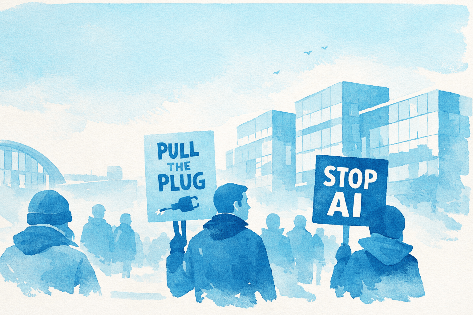 Londra, manifestazione anti-AI davanti agli uffici delle big tech