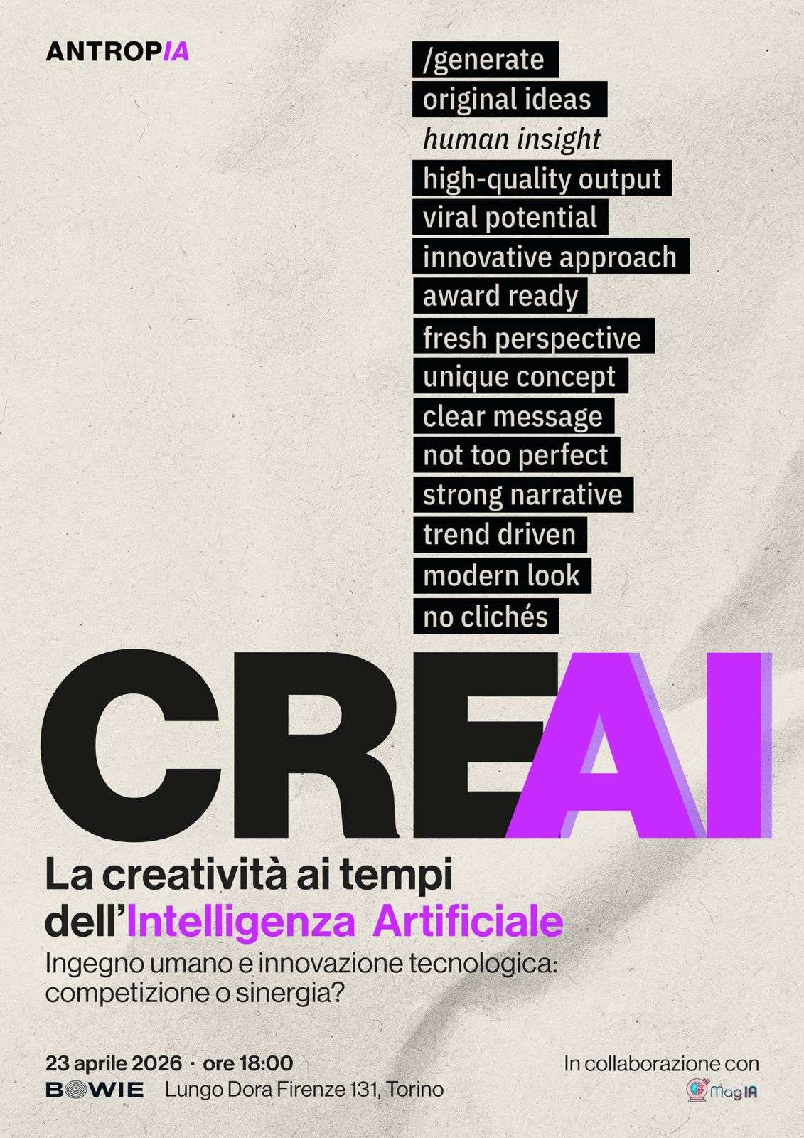 Locandina CreAI antropIA