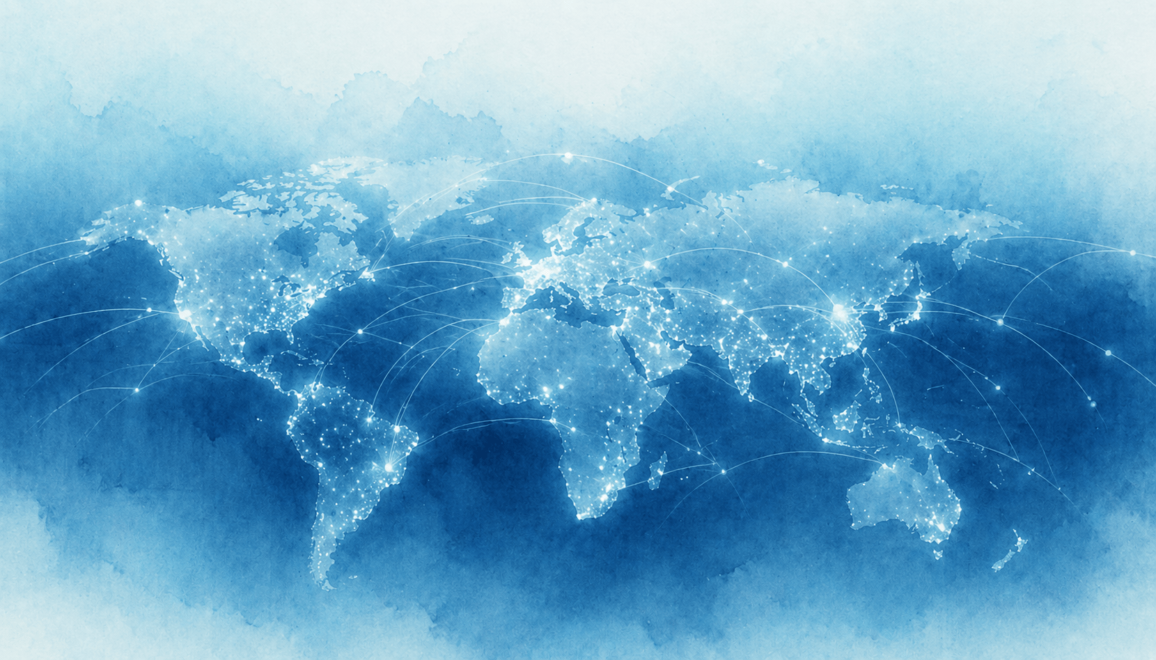 Immagine mondo interconnesso colori blu e azzurro. Stanford ai index.