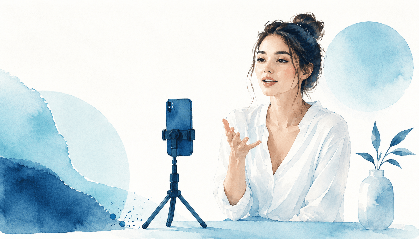Un'influencer che sta registrando un contenuto per i social media