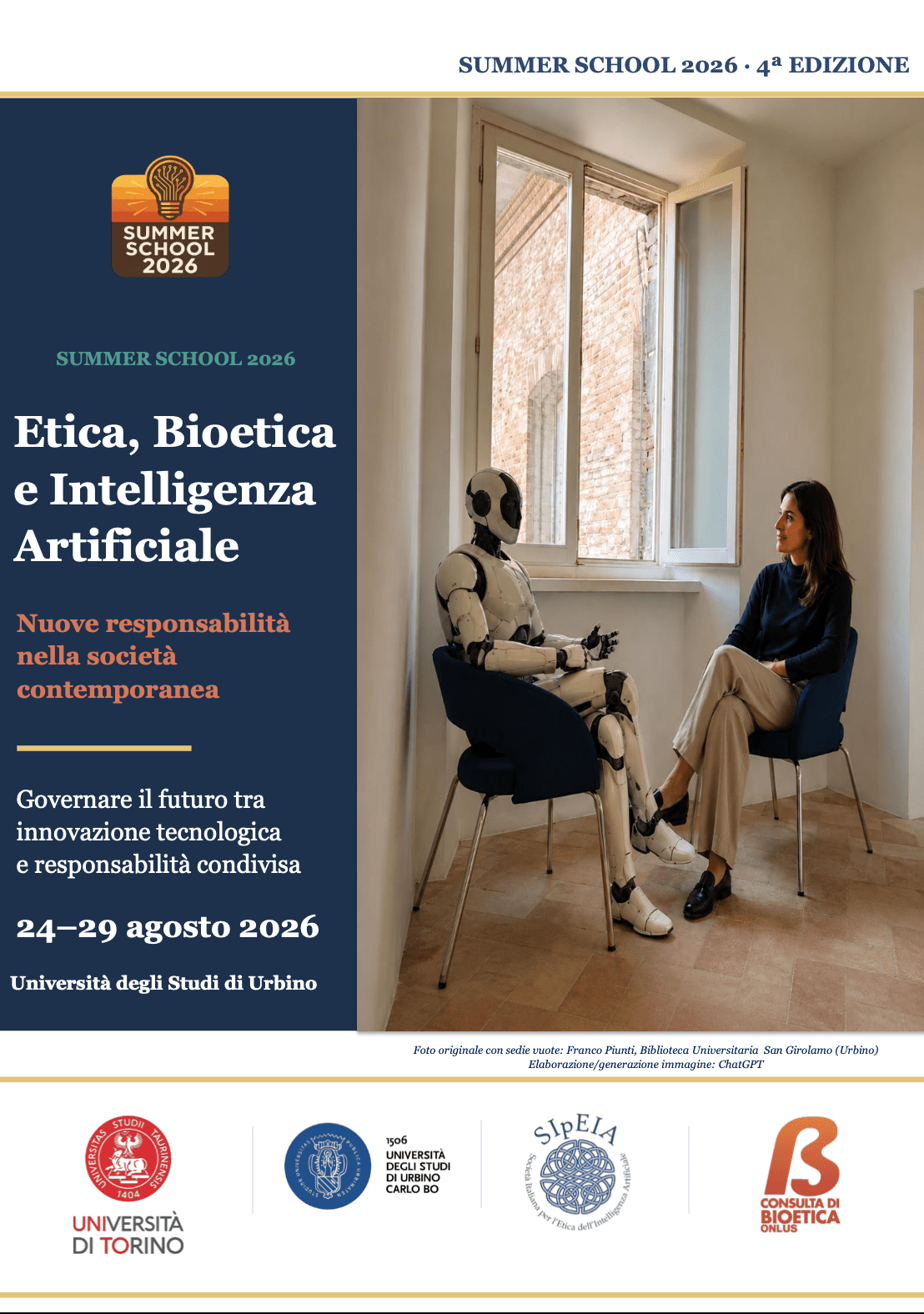 Etica, Bioetica e Intelligenza Artificiale — Summer School | 24–29 Agosto 2026