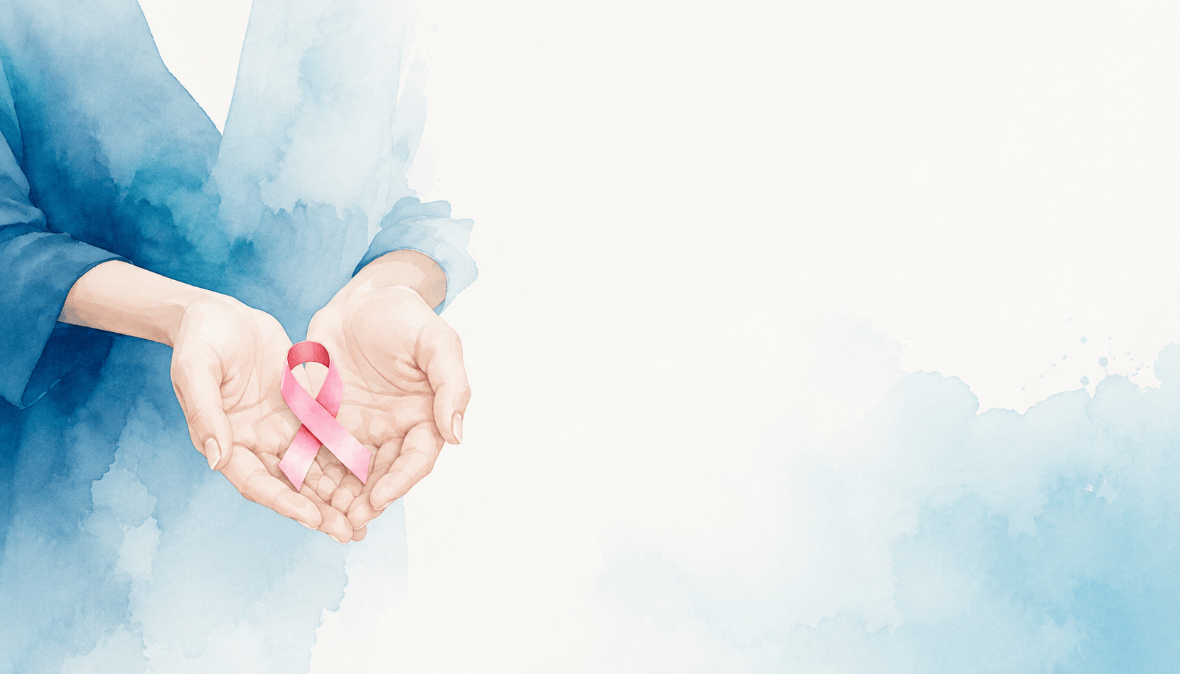 Il palmo delle mani di una donna che tiene un fiocco rosa