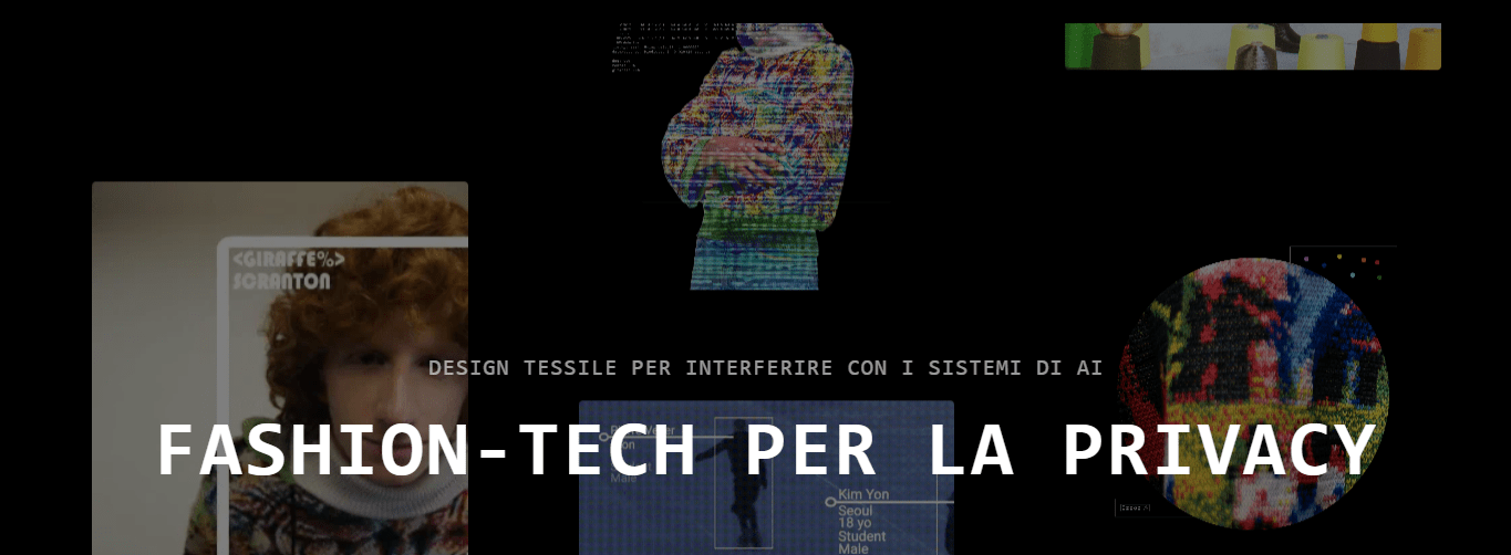 Homepage del sito di Capable, startup che produce adversarial fashion contro il corporal mining. sfondo nero