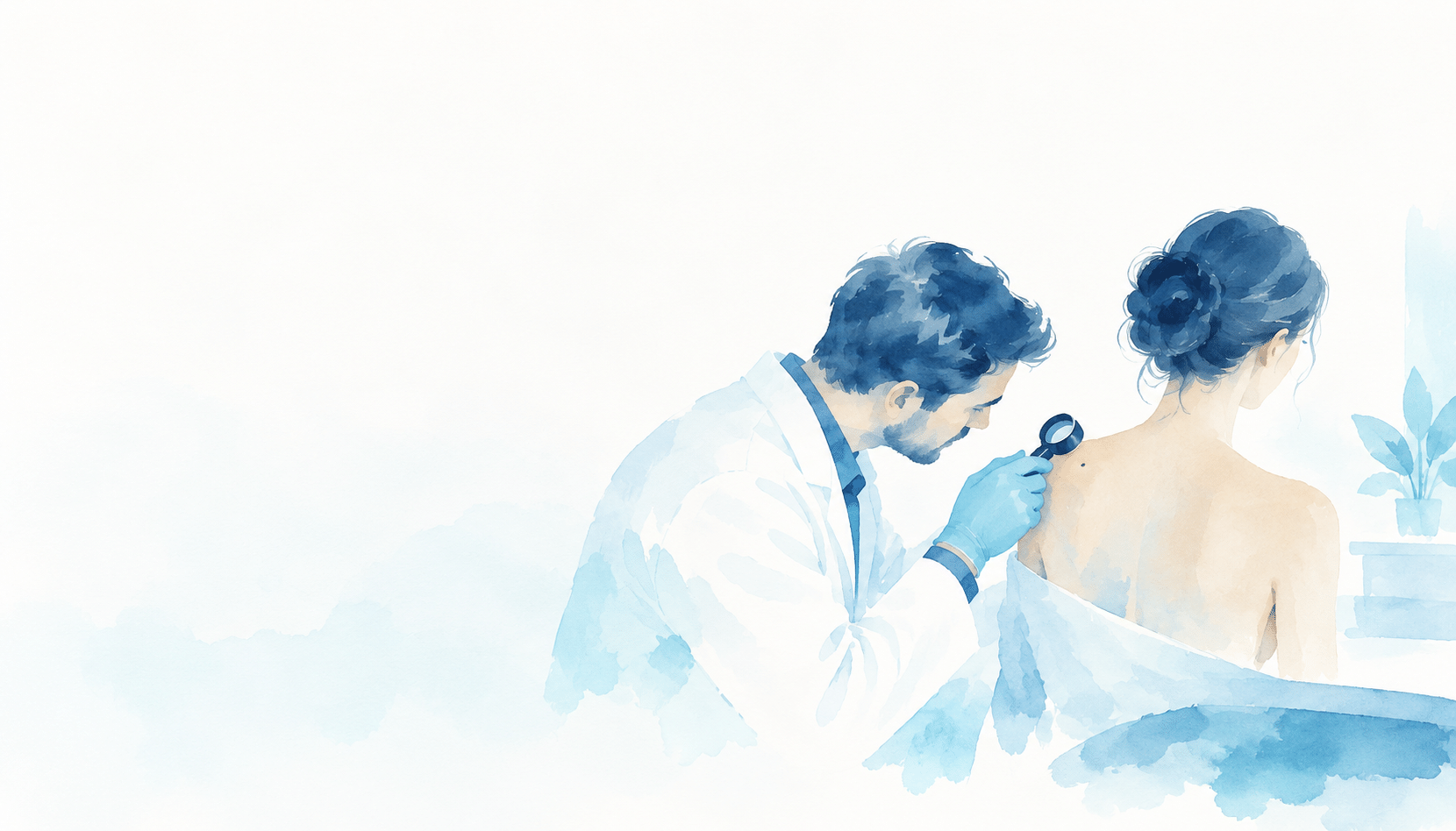 Un dermatologo che fa una visita medica
