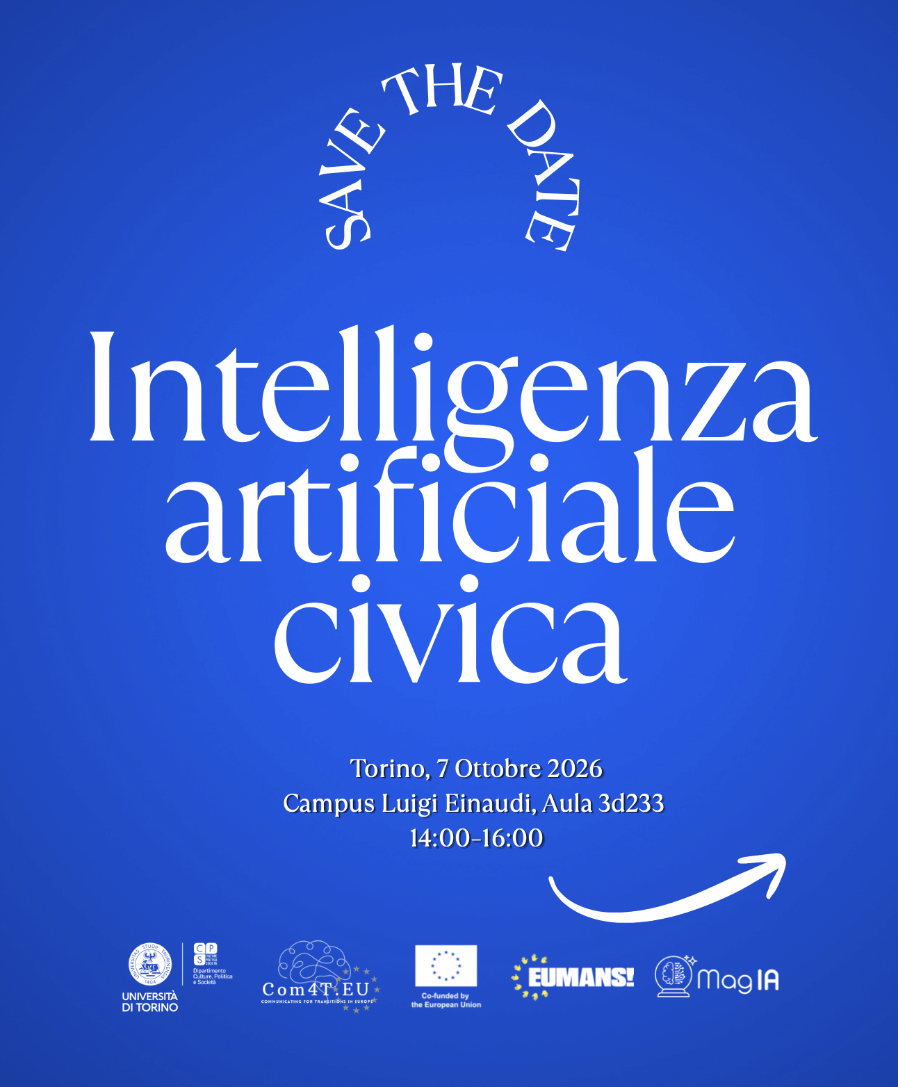 Intelligenza Artificiale Civica: AI e democrazia | 7 Ottobre 2026 Campus Luigi Einaudi